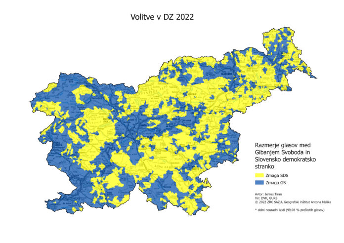volitve 2022 razmerje gs - sds