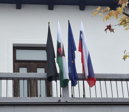 Črnomelj: Črna zastava v znak podpore in solidarnosti