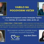 Dolenjske Toplice: V četrtek izjemen pogovorni večer