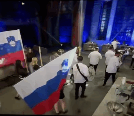 Trubači v Kölnu pod slovensko zastavo