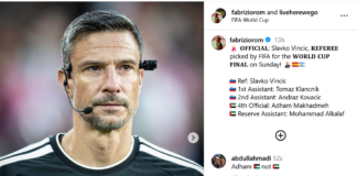 Finale svetovnega prvenstva v nogometu bodo sodili slovenski sodniki