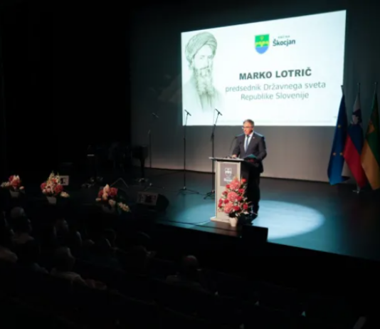 Škocjan: Marko Lotrič na slavnostni seji Občinskega sveta ob Knobleharjevem