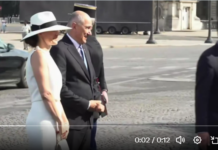 Janez Janša s soprogo na največji vojaški paradi v Parizu